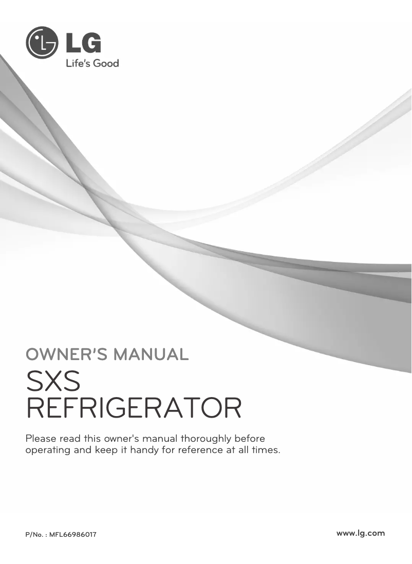 Page 1 de la notice Manuel utilisateur LG GR-P297FLQ