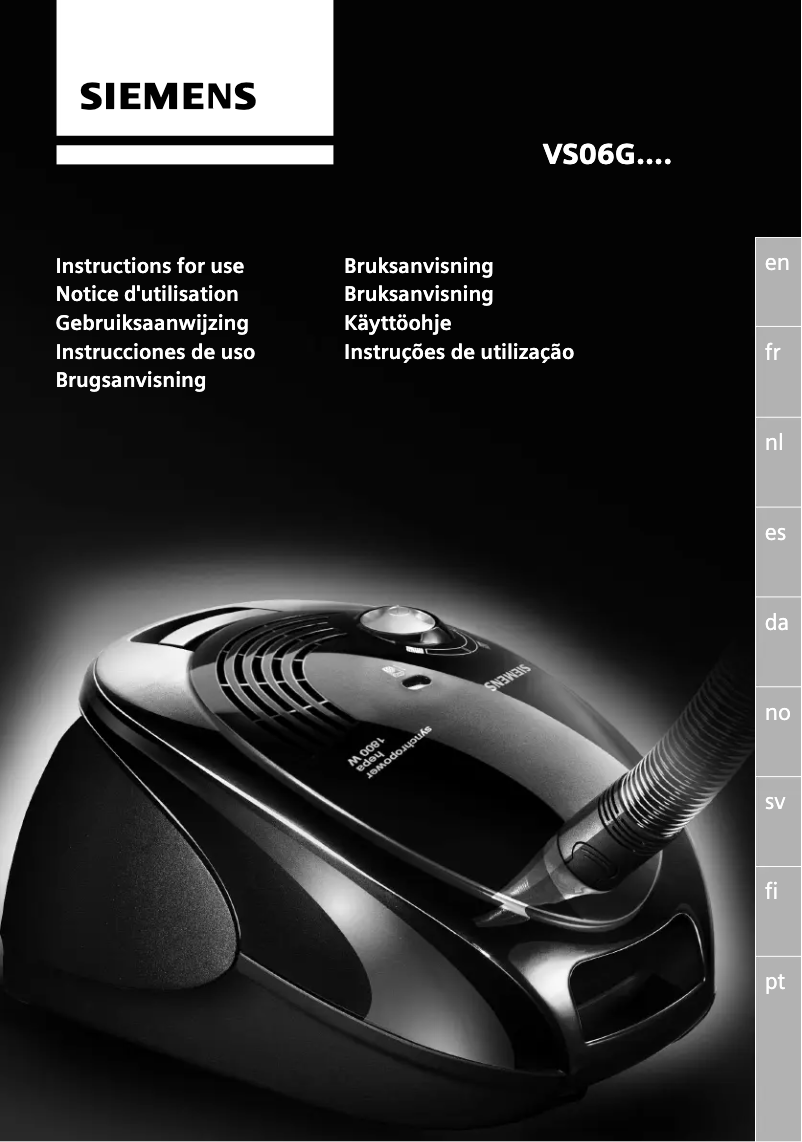 Page n°1 - Manuel utilisateur Siemens VS06G208