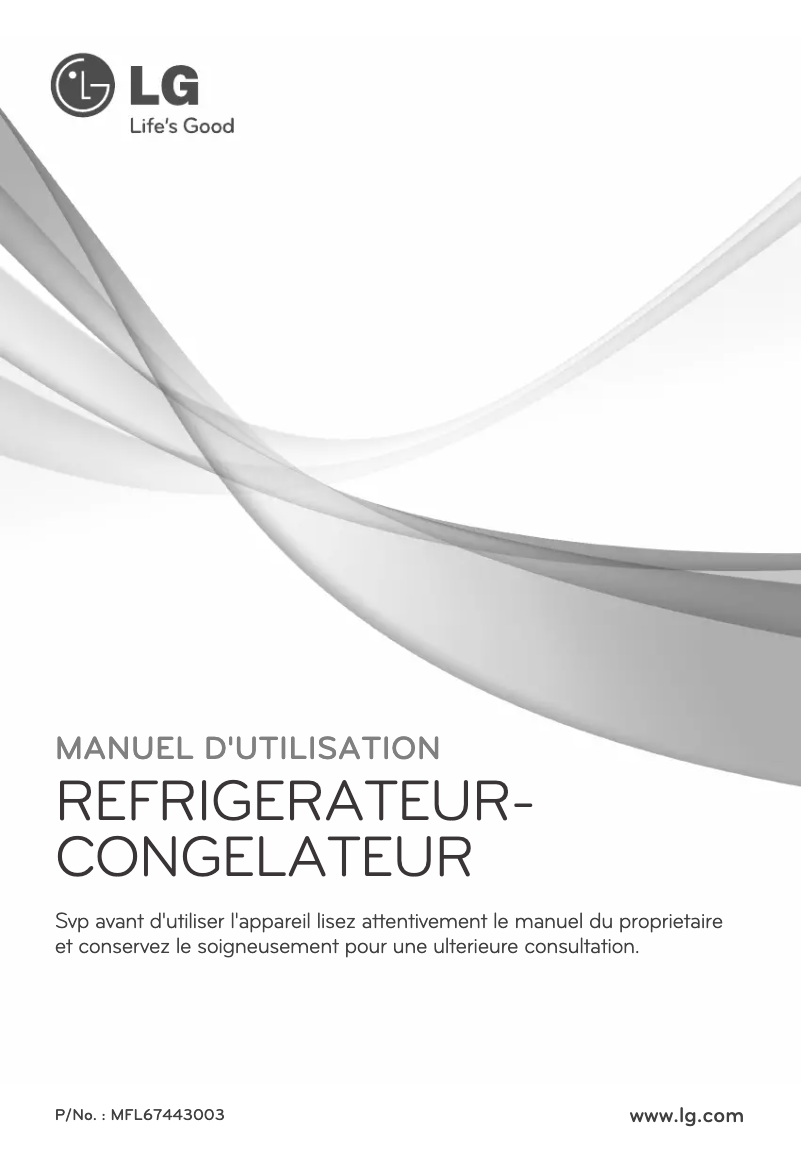 Page 1 de la notice Manuel utilisateur LG GR-M762GLH