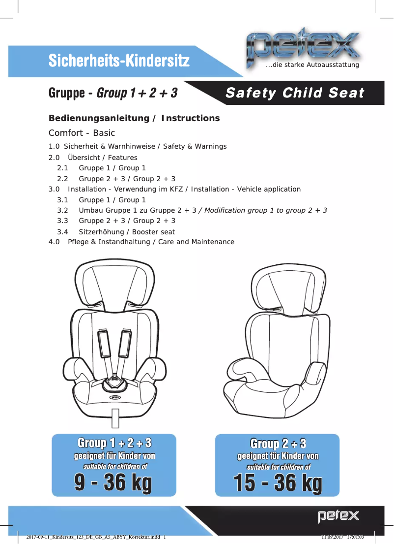 Imagen de la primera página del manual del dispositivo Comfort