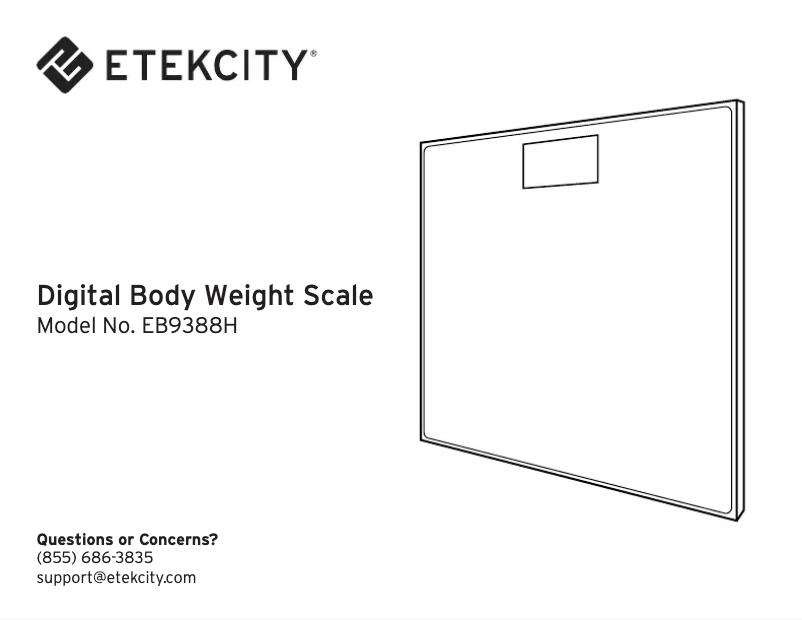 Page n°1 - Manuel utilisateur Etekcity EB9388H