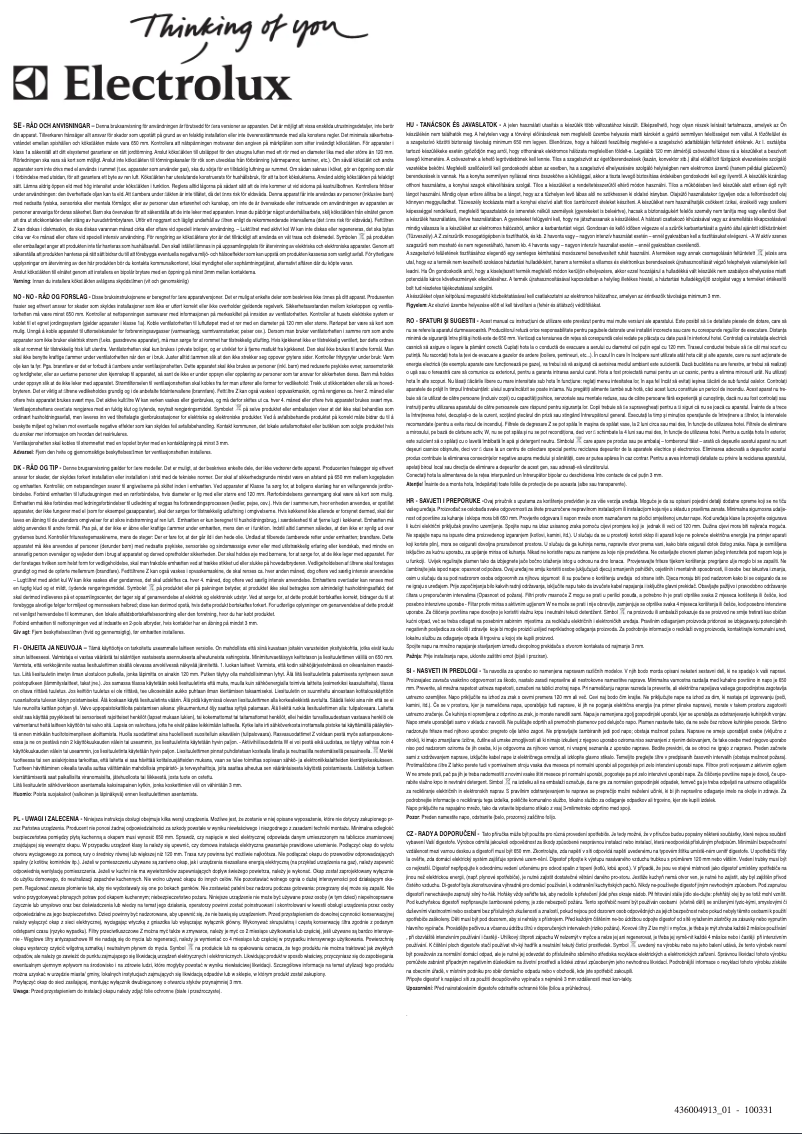 Page 1 de la notice Manuel utilisateur Electrolux EFC60246X