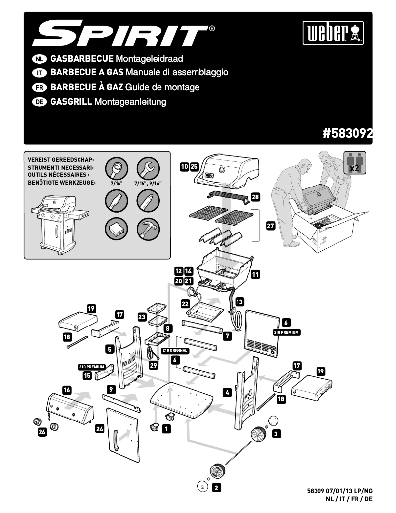 Image de la première page du manuel de l'appareil Spirit Original E-210
