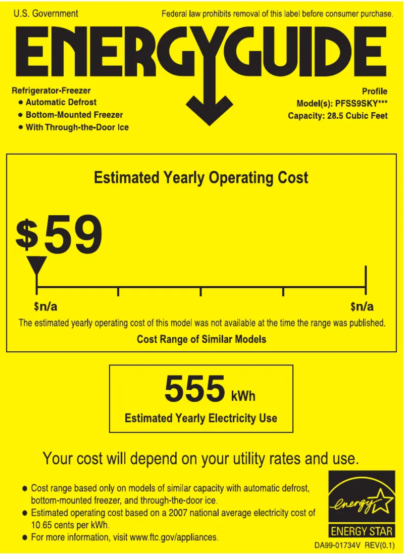 Image de la première page du manuel de l'appareil Profile PFSS9SKYSS