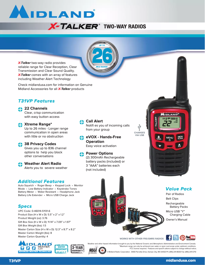 Image de la première page du manuel de l'appareil X-Talker T31VP