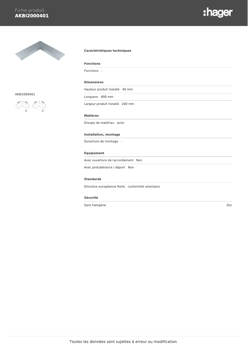 Image de la première page du manuel de l'appareil AKBI2000401