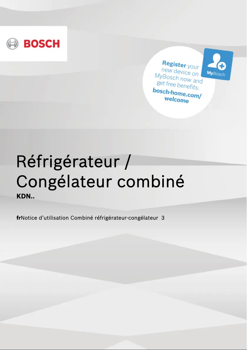 Image de la première page du manuel de l'appareil KDN43VL2M8