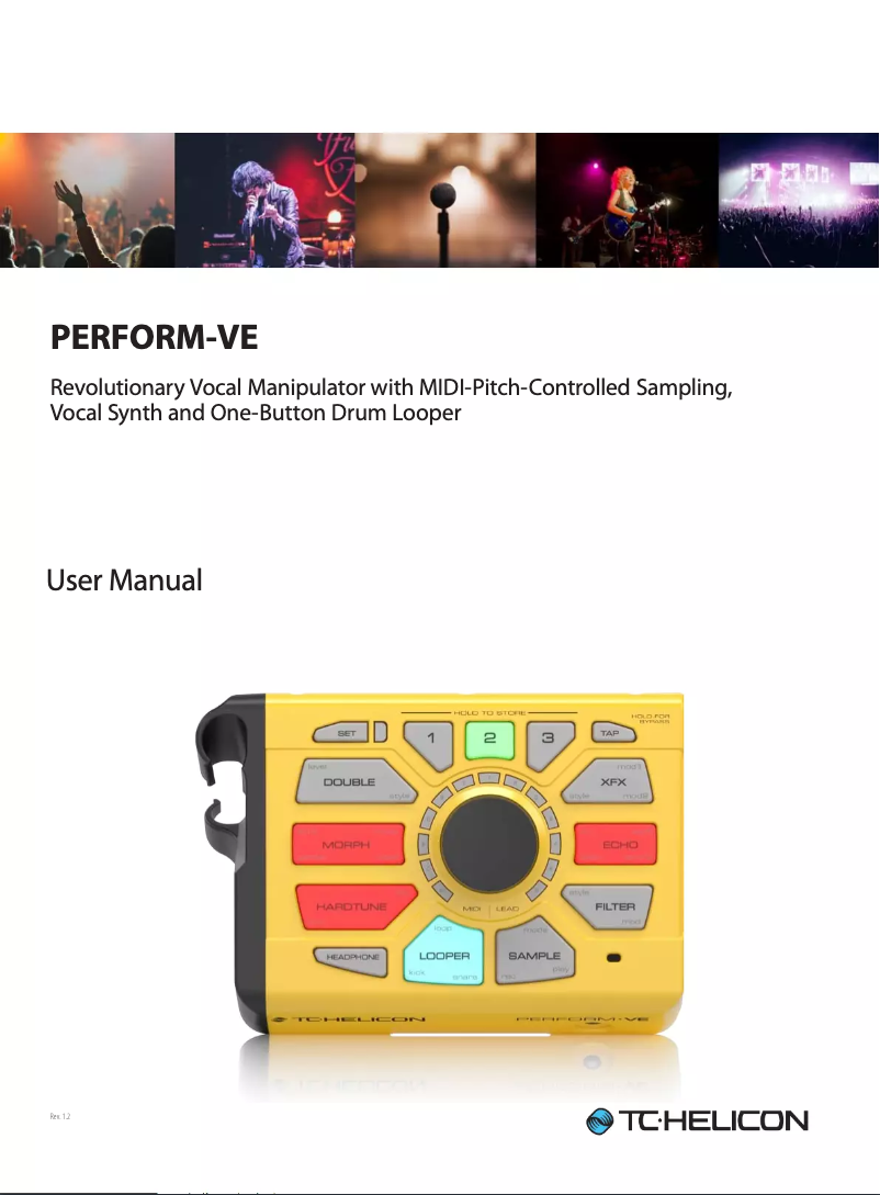 Page 1 de la notice Manuel utilisateur TC Helicon Perform-VE
