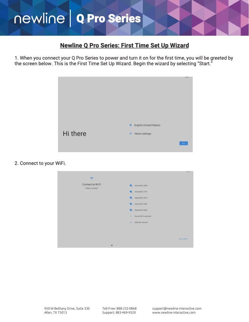 Page 1 de la notice Guide de démarrage rapide Newline TT-6524QPRO