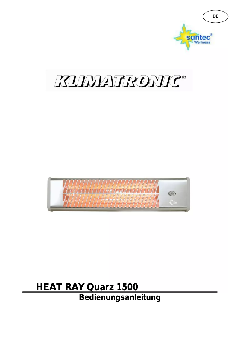 Image de la première page du manuel de l'appareil Heat Ray Quarz 1500