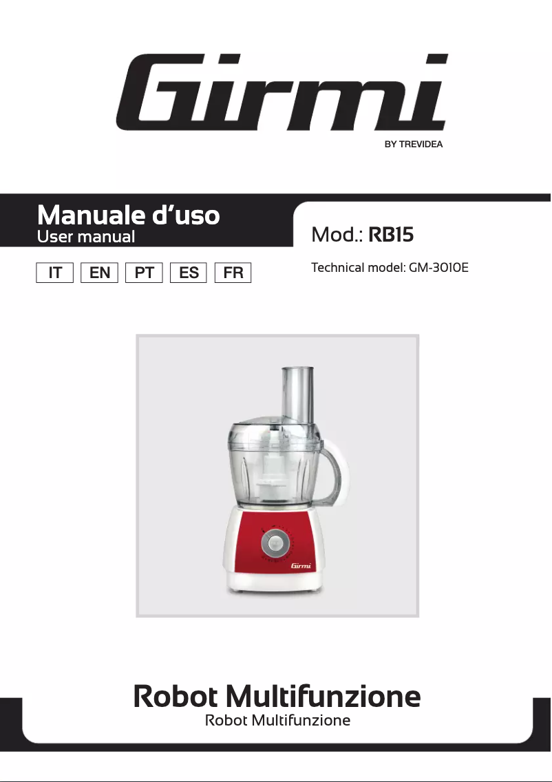 Page n°1 - Manuel utilisateur Girmi RB15