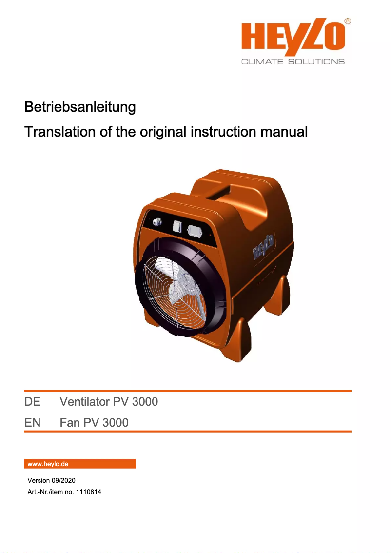 Page n°1 - Manuel utilisateur Heylo PV 3000