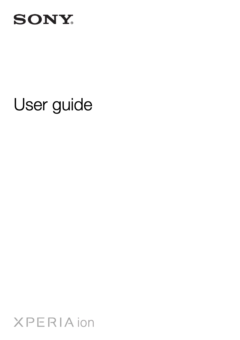 Page 1 de la notice Manuel utilisateur Sony Xperia ion