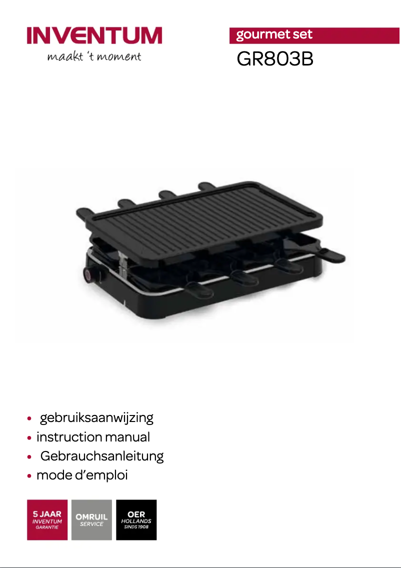 Page 1 de la notice Manuel utilisateur Inventum GR803B