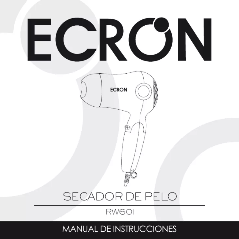 Page 1 de la notice Manuel utilisateur Ecron RW601