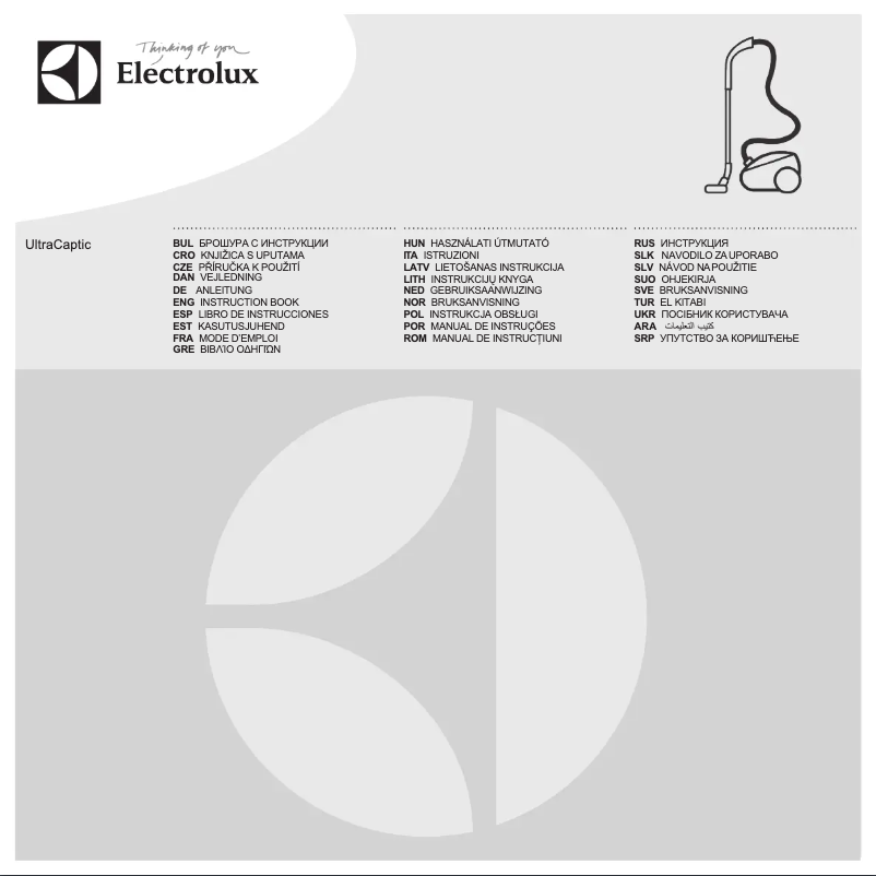 Page n°1 - Manuel utilisateur Electrolux UltraCaptic ZUCDELUXE