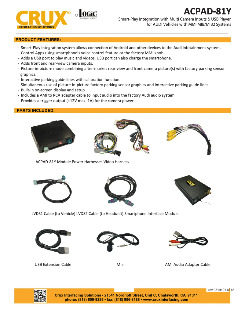 Image de la première page du manuel de l'appareil ACPAD-81Y