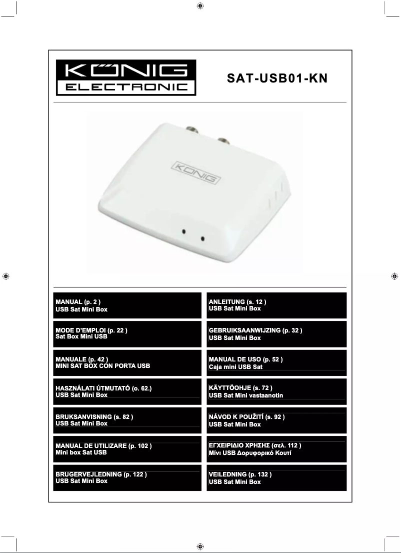 Page n°1 - Manuel utilisateur Konig SAT-USB01-KN