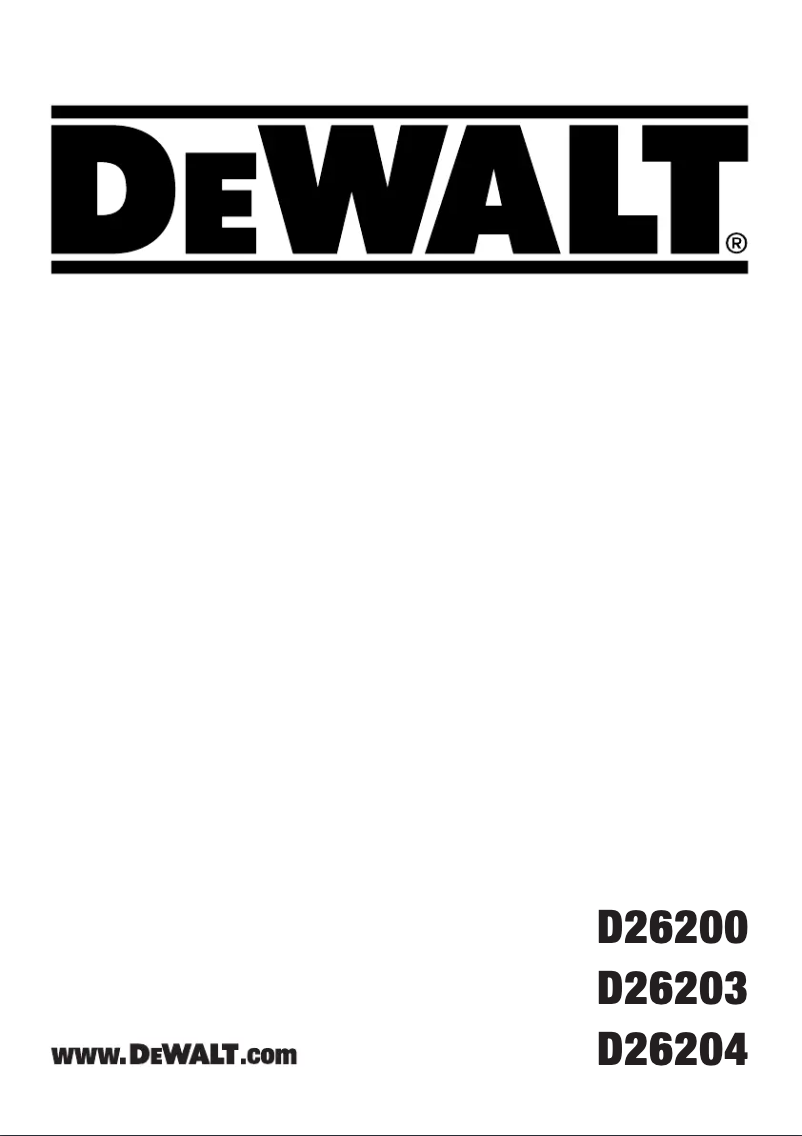 Page n°1 - Manuel utilisateur DeWalt D26200