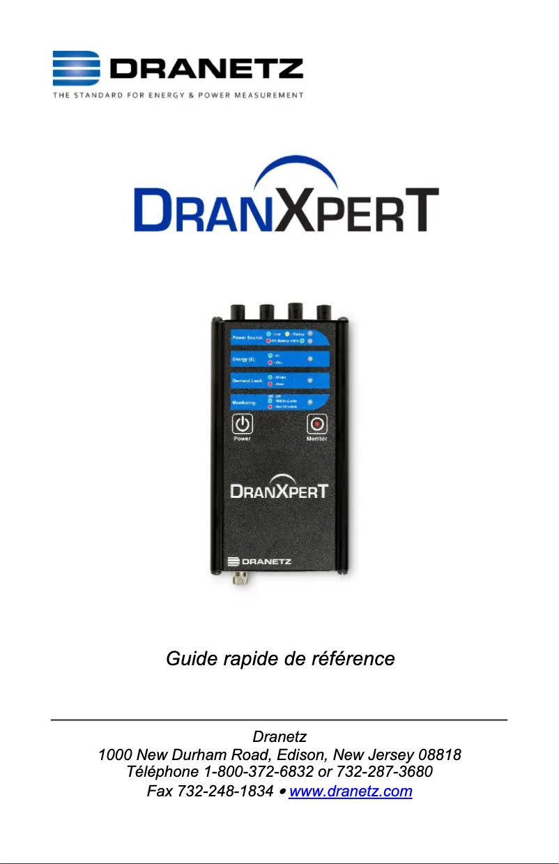 Page n°1 - Manuel utilisateur Dranetz DranXperT