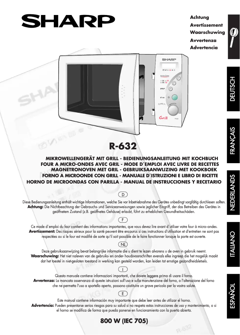 Page n°1 - Manuel utilisateur Sharp R632W