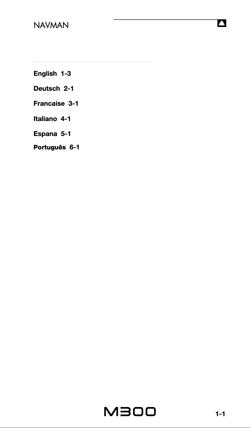 Page n°1 - Manuel utilisateur Navman M300