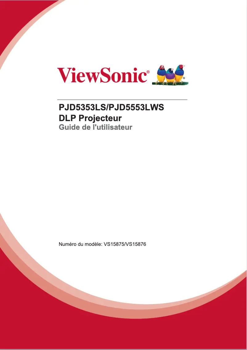 Page 1 de la notice Manuel utilisateur Viewsonic PJD5353LS