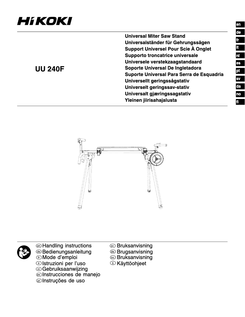 Page n°1 - Manuel utilisateur HiKOKI UU240F