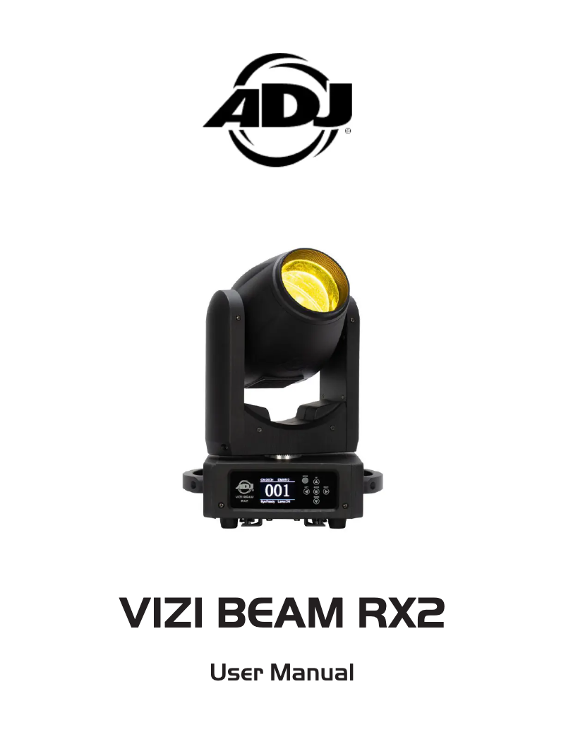 Image de la première page du manuel de l'appareil Vizi Beam RX2