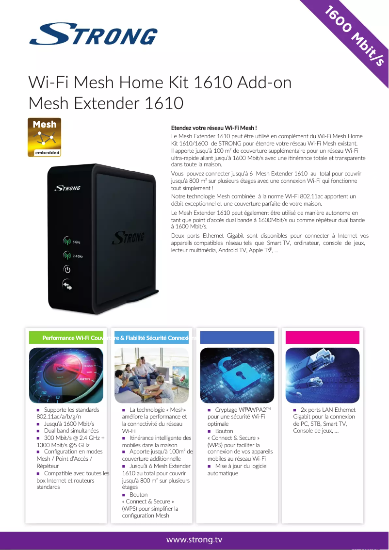 Page 1 de la notice Manuel utilisateur Strong Wi-Fi Mesh Home Kit 1610