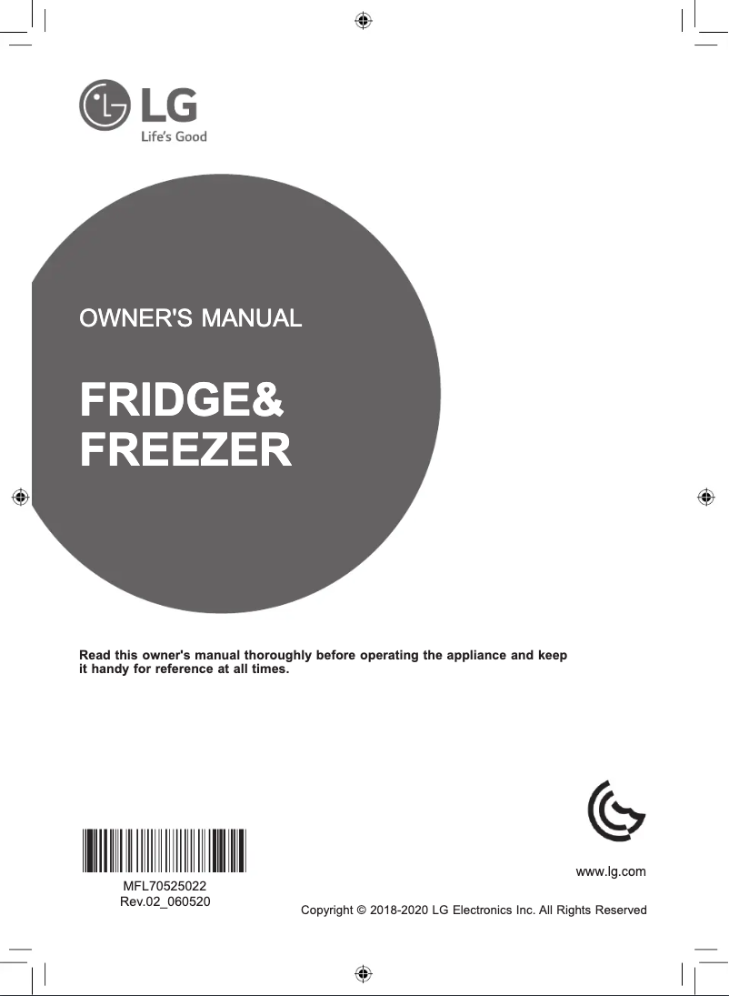 Page n°1 - Manuel utilisateur LG GR-B29FTLPL