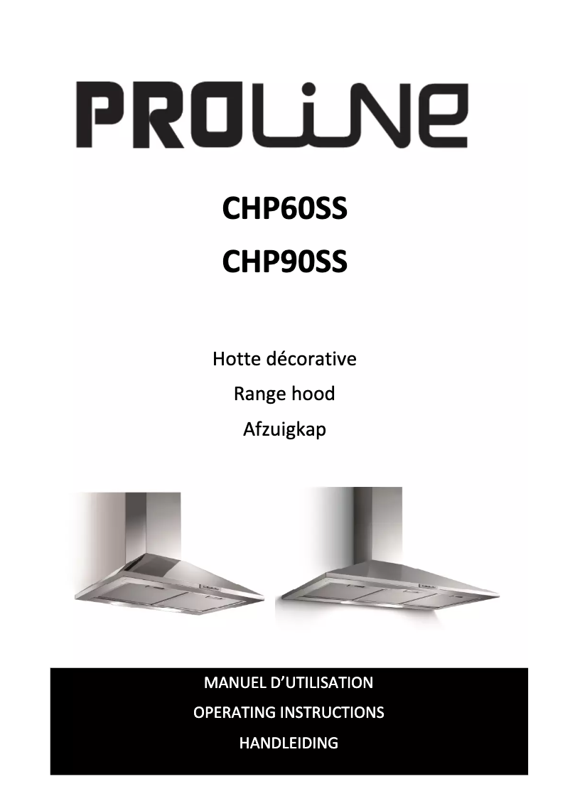 Page n°1 - Manuel utilisateur Proline CHP90SS
