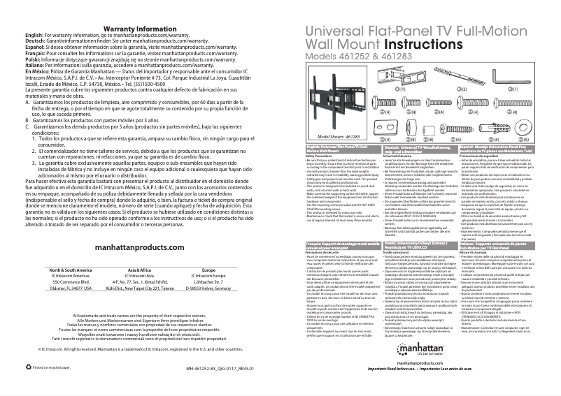 Page 1 de la notice Manuel utilisateur Manhattan 461283