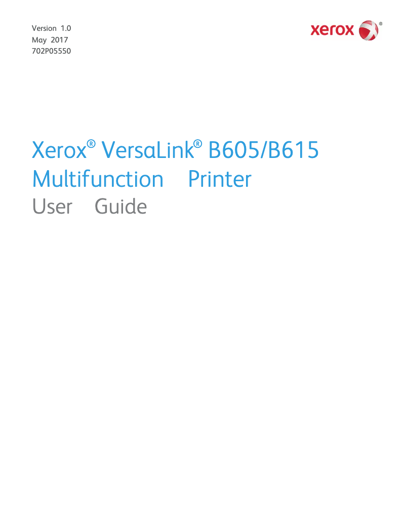 Page 1 de la notice Manuel utilisateur Xerox VersaLink B615/SL
