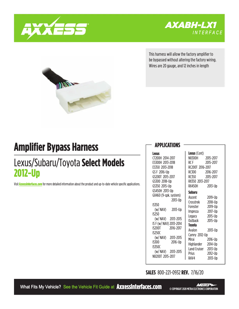 Página 1 del manual Ficha técnica AXESS AXABH-LX1