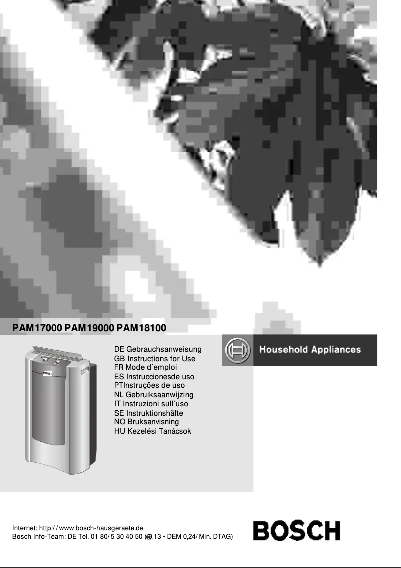 Page n°1 - Manuel utilisateur Bosch PAM19000