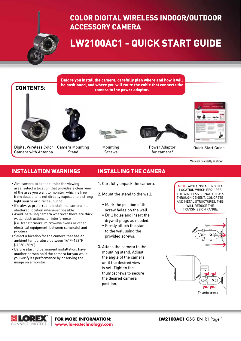Página 1 del manual Manual de usuario Lorex LW2100AC1