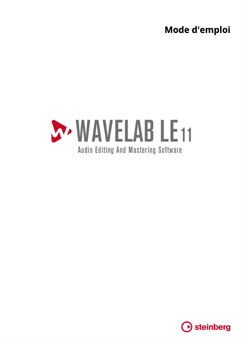 Page 1 de la notice Manuel utilisateur Steinberg WaveLab LE 11