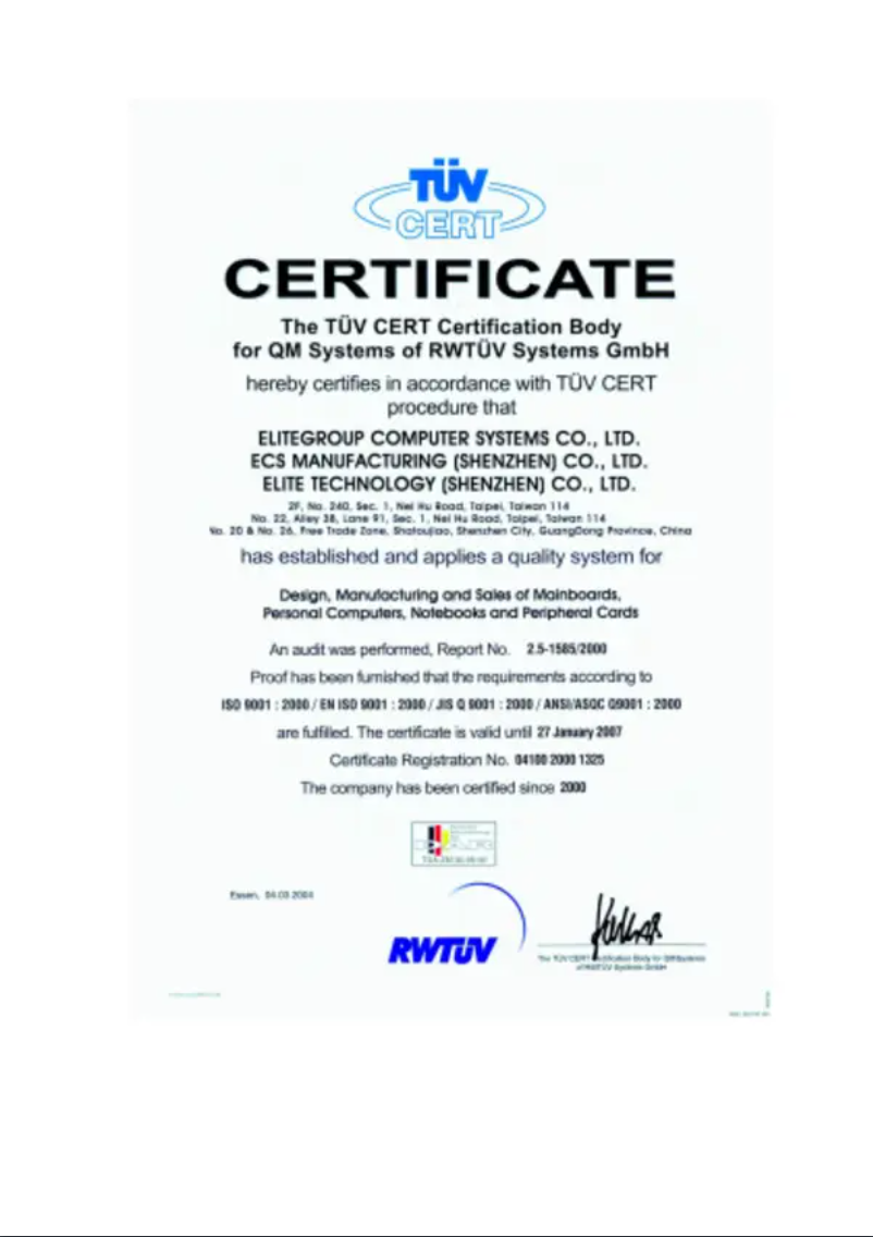Page n°1 - Manuel utilisateur ECS 661GX-M