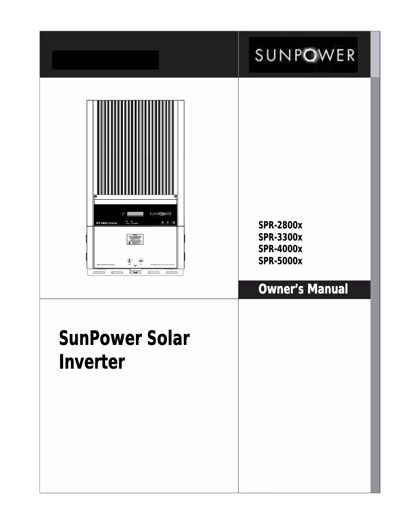 Página 1 del manual Manual de usuario SunPower SPR-5000X