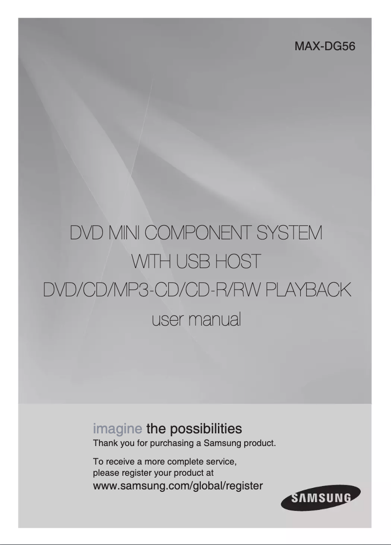 Page 1 de la notice Manuel utilisateur Samsung MAX-DG56