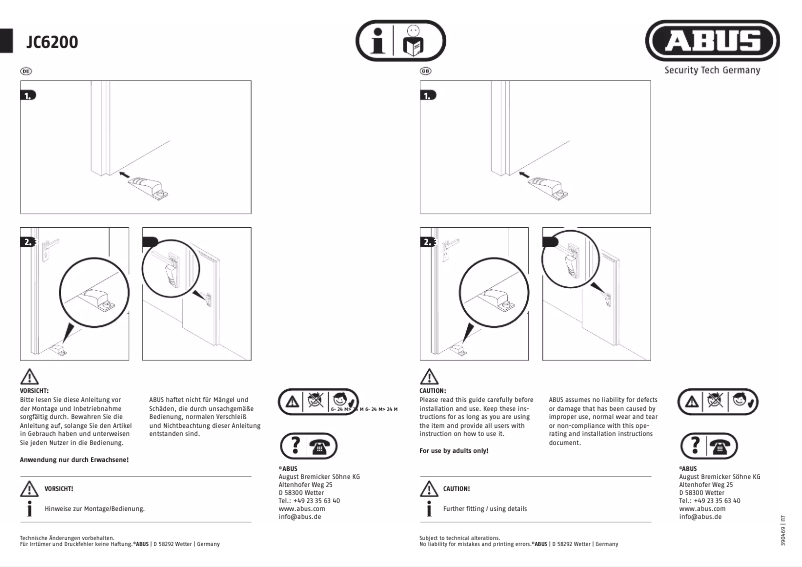 Image de la première page du manuel de l'appareil JC6200