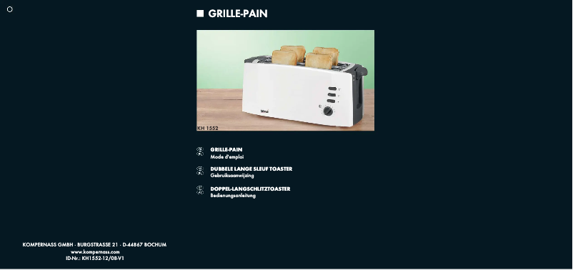 Page 1 de la notice Manuel utilisateur Bifinett KH 1552