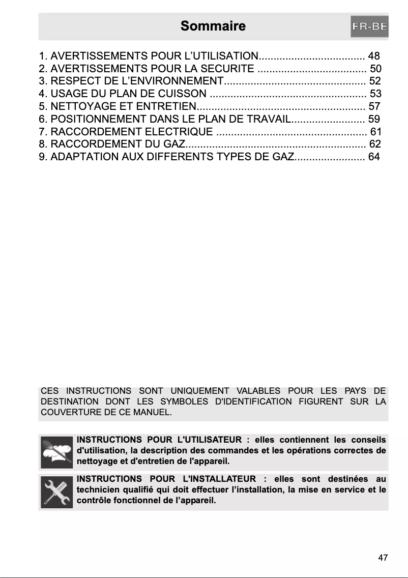 Page 1 de la notice Manuel utilisateur Smeg SR896PGH9