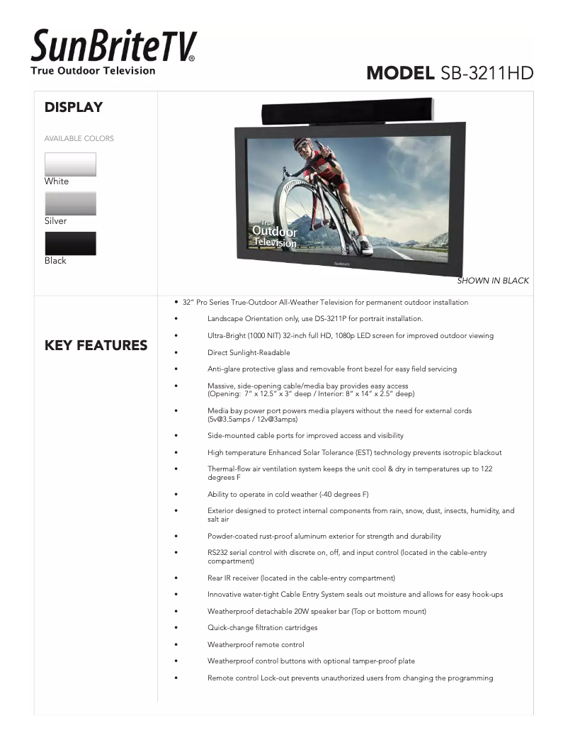 Image de la première page du manuel de l'appareil SB-3211HD-SL