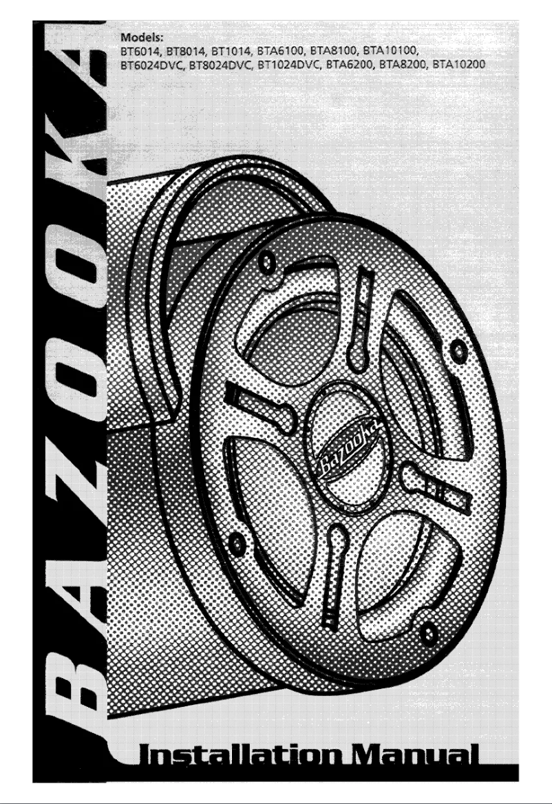 Page 1 de la notice Manuel utilisateur Bazooka BT8014