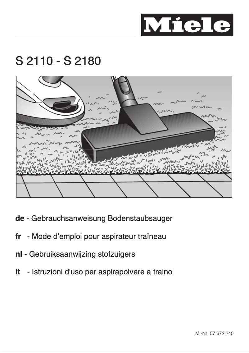 Page n°1 - Manuel utilisateur Miele S 2120