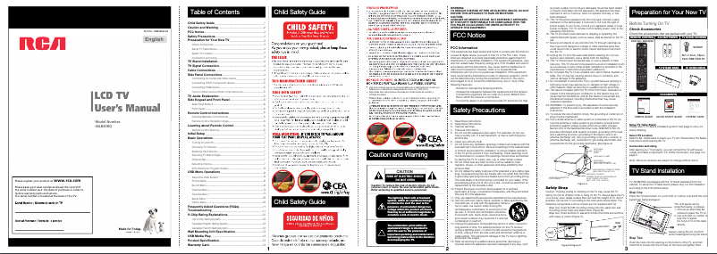 Image de la première page du manuel de l'appareil 46LB45RQ