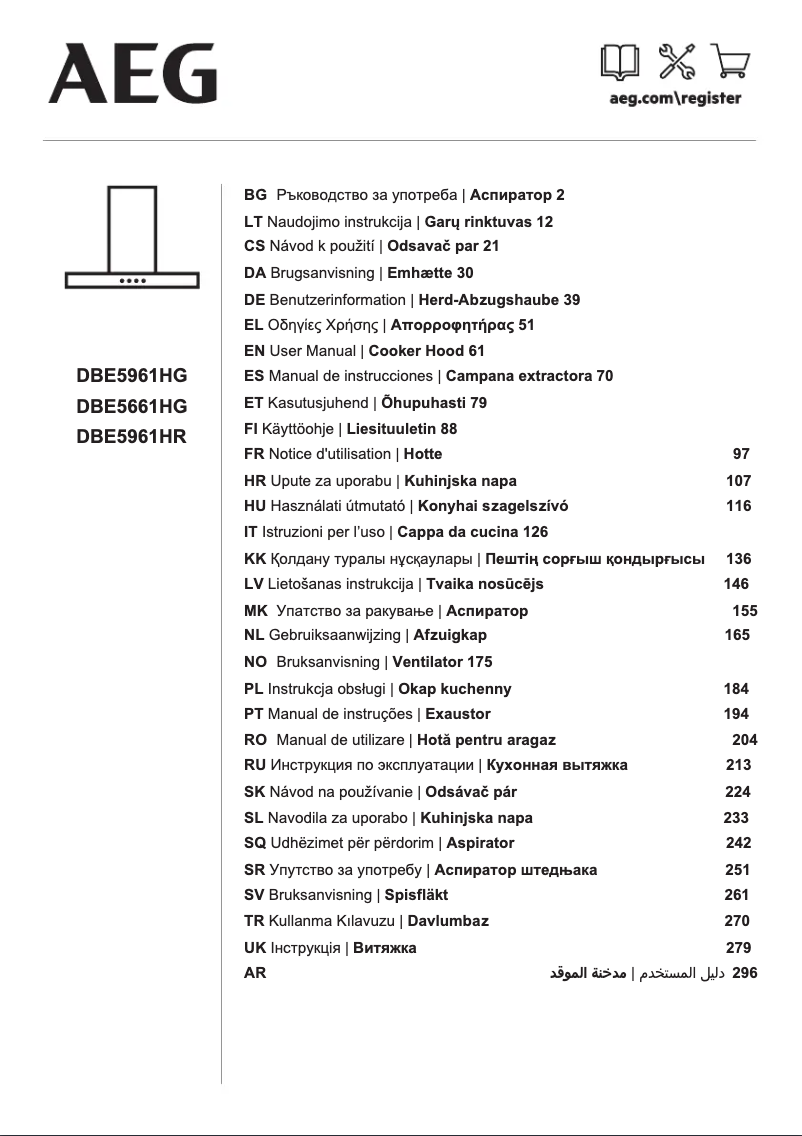 Página 1 del manual Manual de usuario AEG DBE5961HR