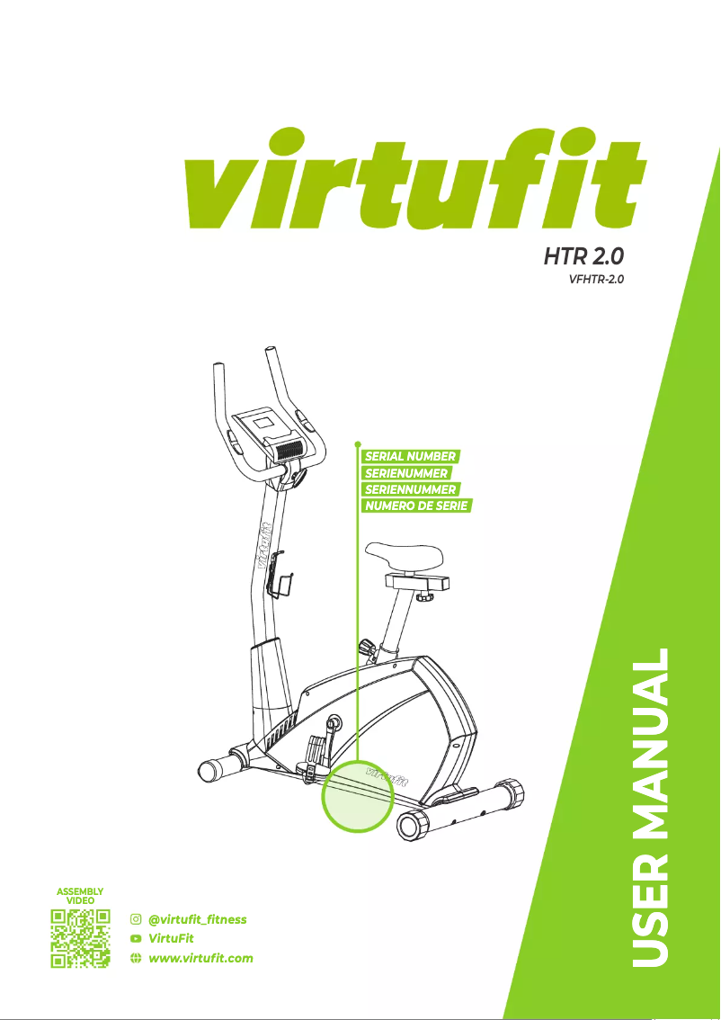 Page 1 de la notice Manuel utilisateur VirtuFit HTR 2.0